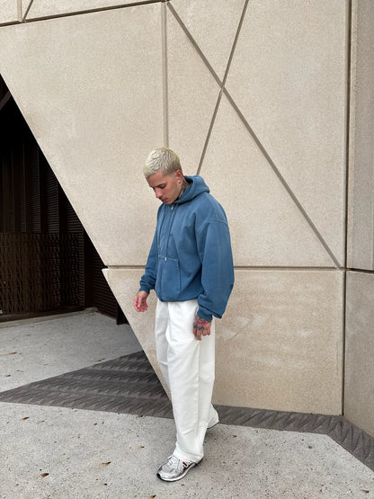 Barix™ Core Hand Sprayed Zip Hoodie Faded Blue