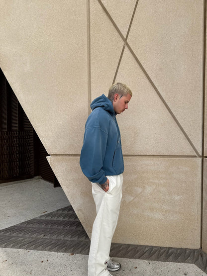 Barix™ Core Hand Sprayed Zip Hoodie Faded Blue