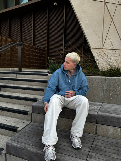 Barix™ Core Hand Sprayed Zip Hoodie Faded Blue