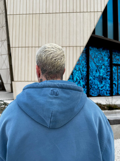 Barix™ Core Hand Sprayed Zip Hoodie Faded Blue