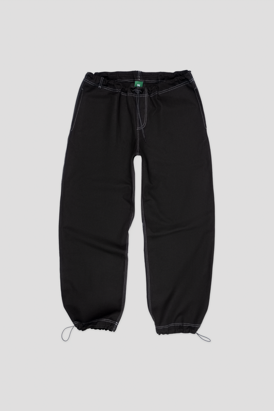 Barix™ Canvas Cotton Wide Leg Trousers Black