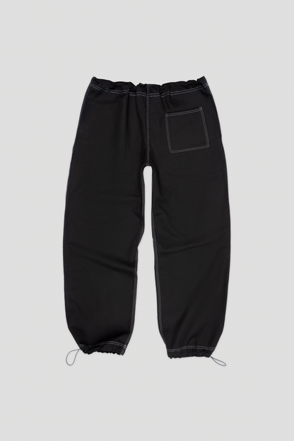 Barix™ Canvas Cotton Wide Leg Trousers Black
