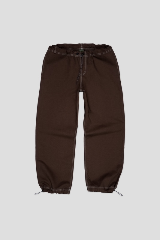 Barix™ Canvas Cotton Wide Leg Trousers Brown