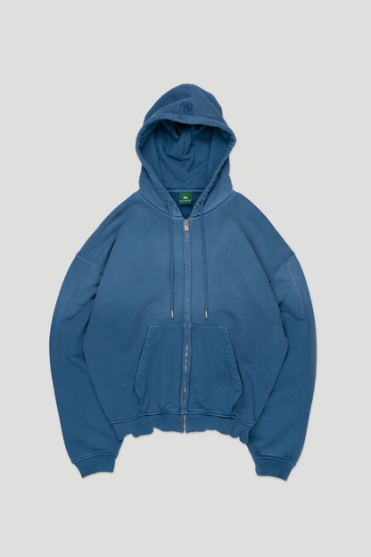 Barix™ Core Hand Sprayed Zip Hoodie Faded Blue