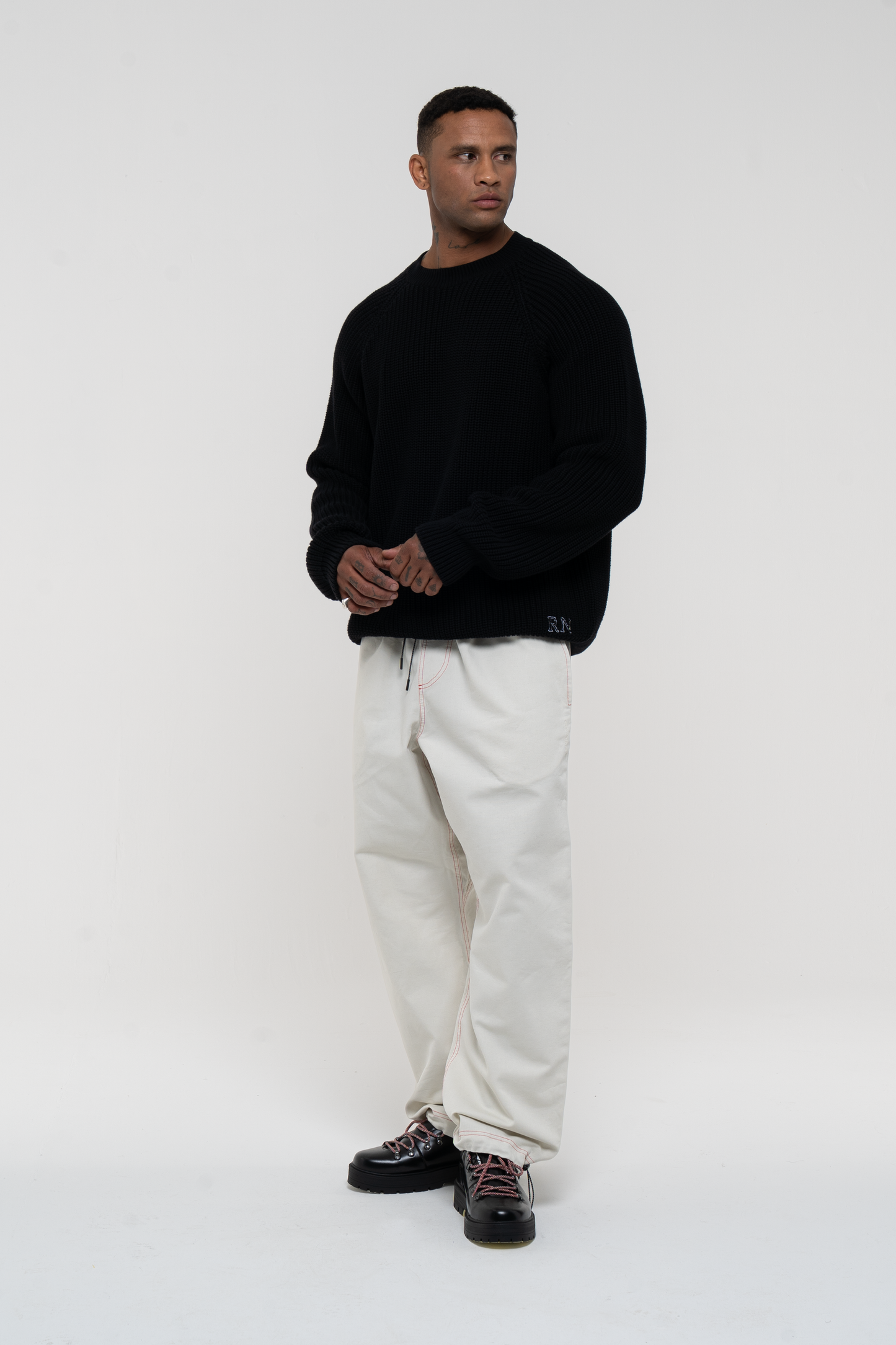 Barix™ Canvas Cotton Wide Leg Trousers Ivory