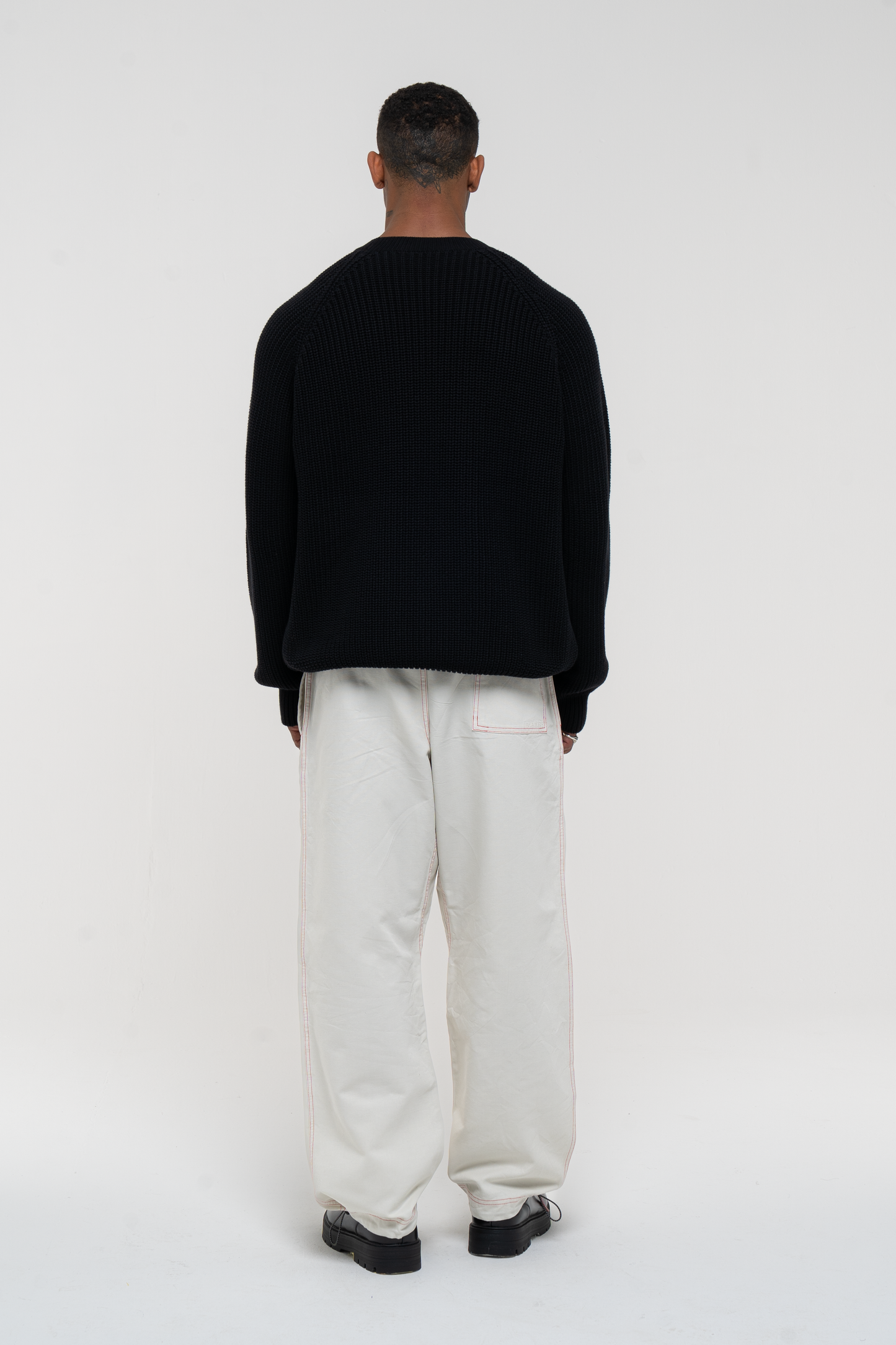 Barix™ Canvas Cotton Wide Leg Trousers Ivory