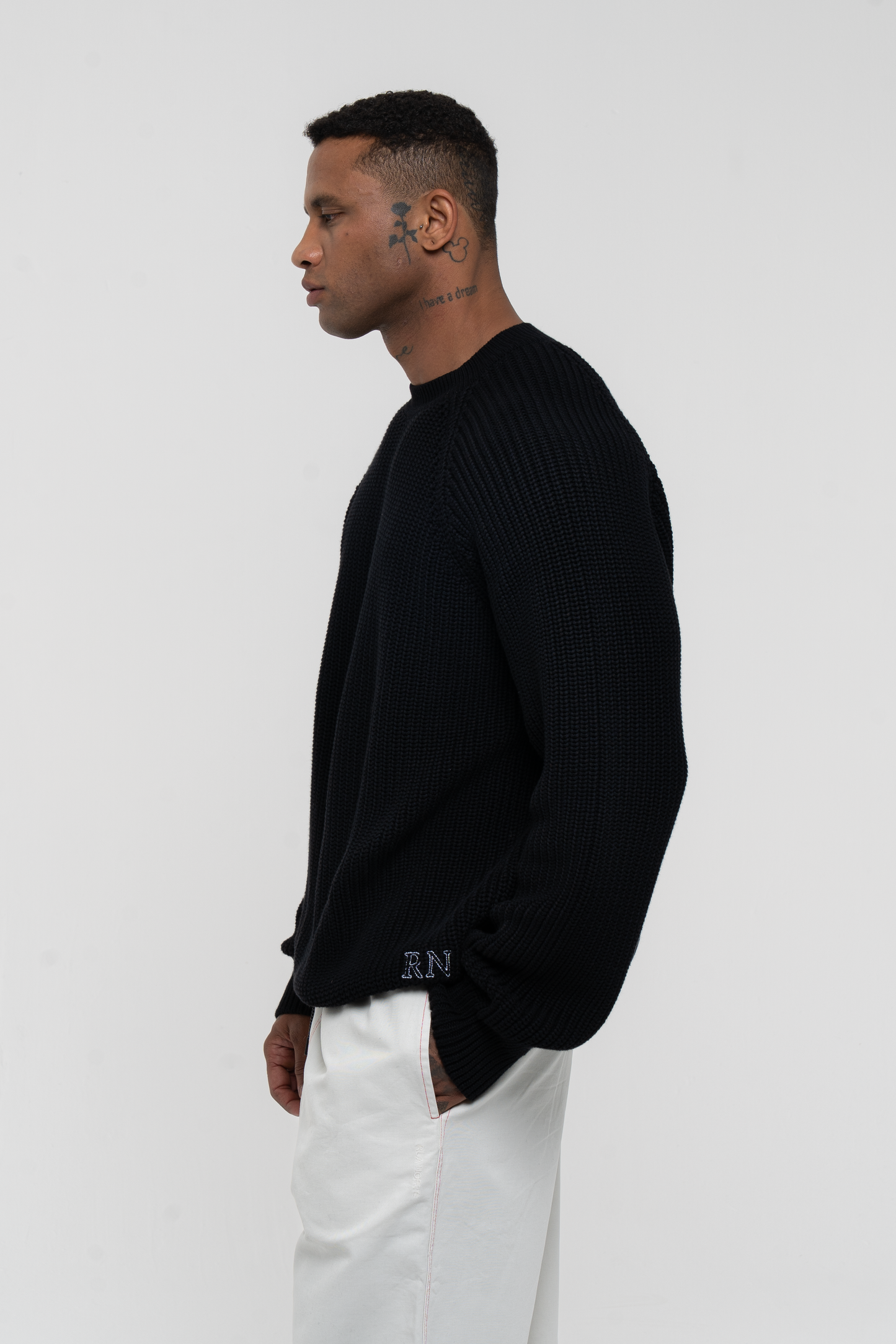 Barix™ Heavyweight Knitted Jumper Black