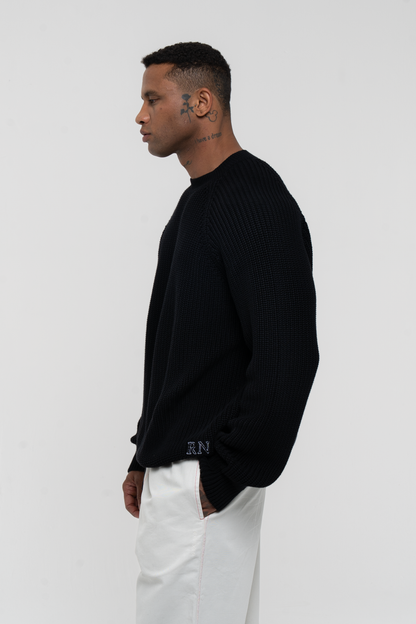 Barix™ Heavyweight Knitted Jumper Black