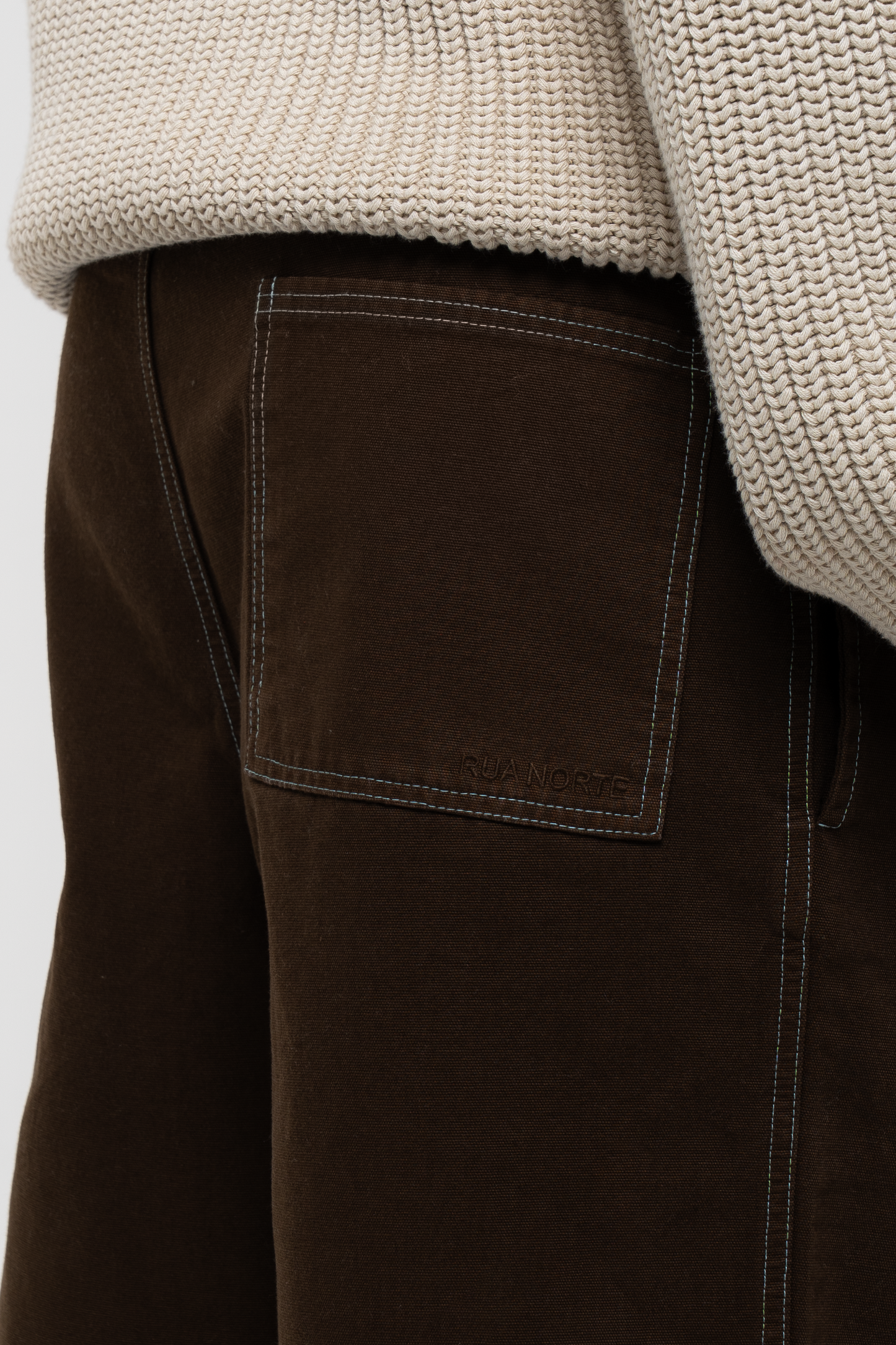 Barix™ Canvas Cotton Wide Leg Trousers Brown
