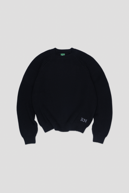 Barix™ Heavyweight Knitted Jumper Black